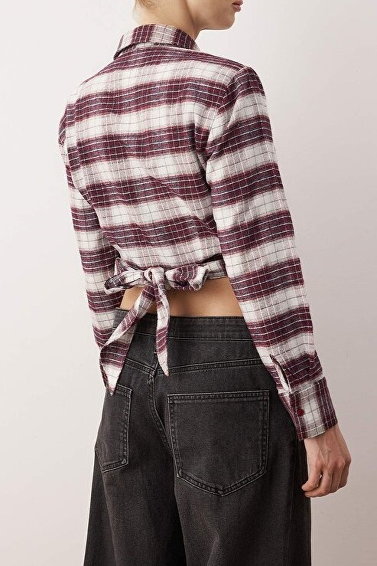 Flannel Shirt with Tie Back