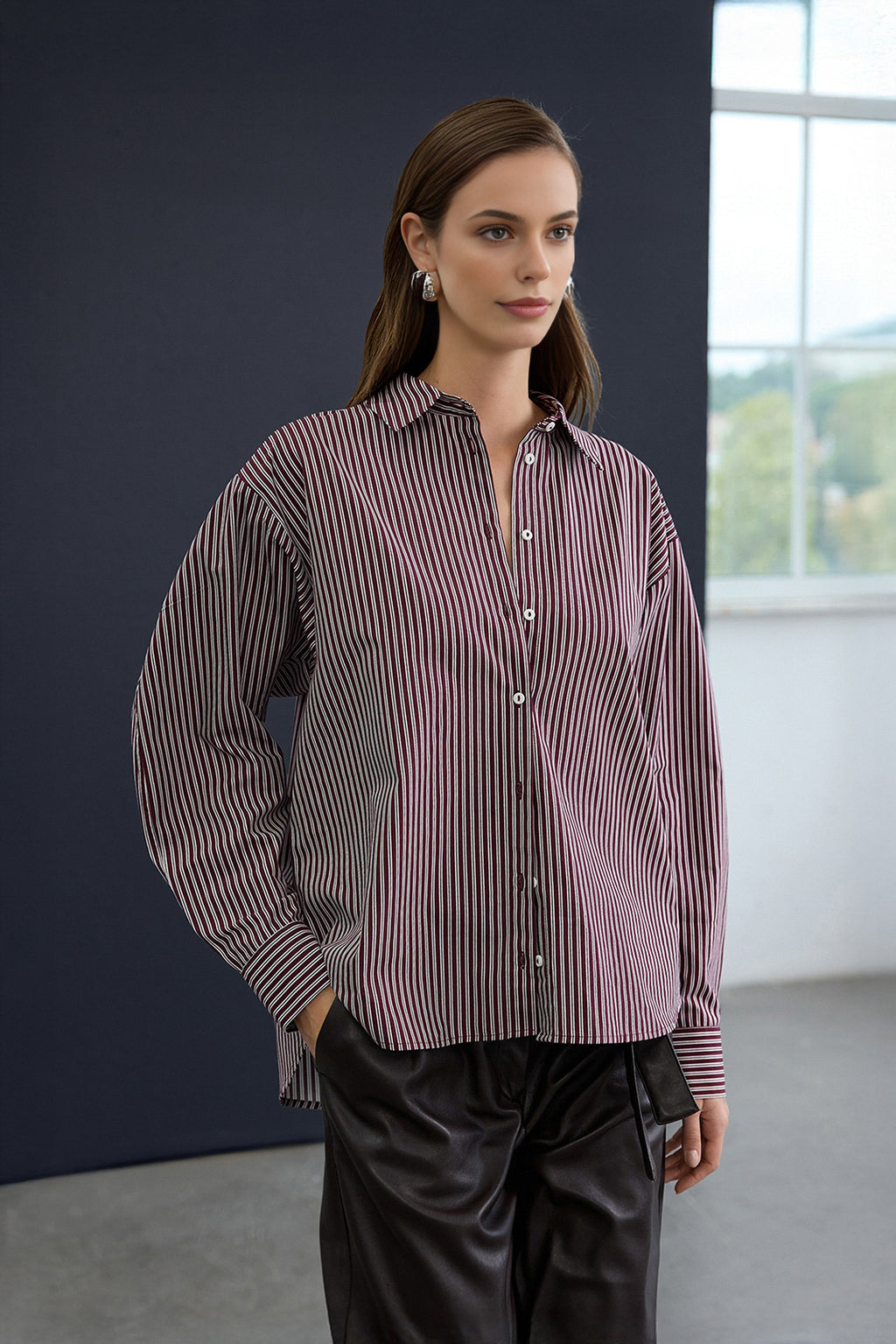 Striped Cotton Poplin Shirt
