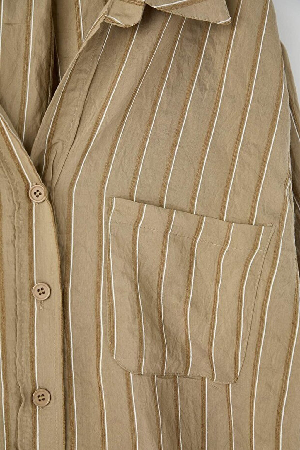 Striped Oversize Textured Shirt