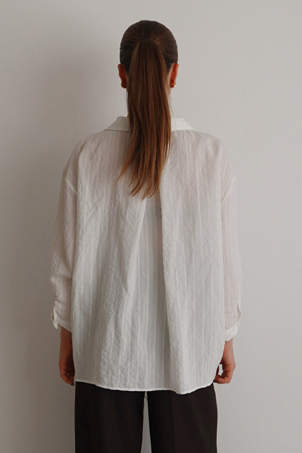Striped Oversize Textured Shirt