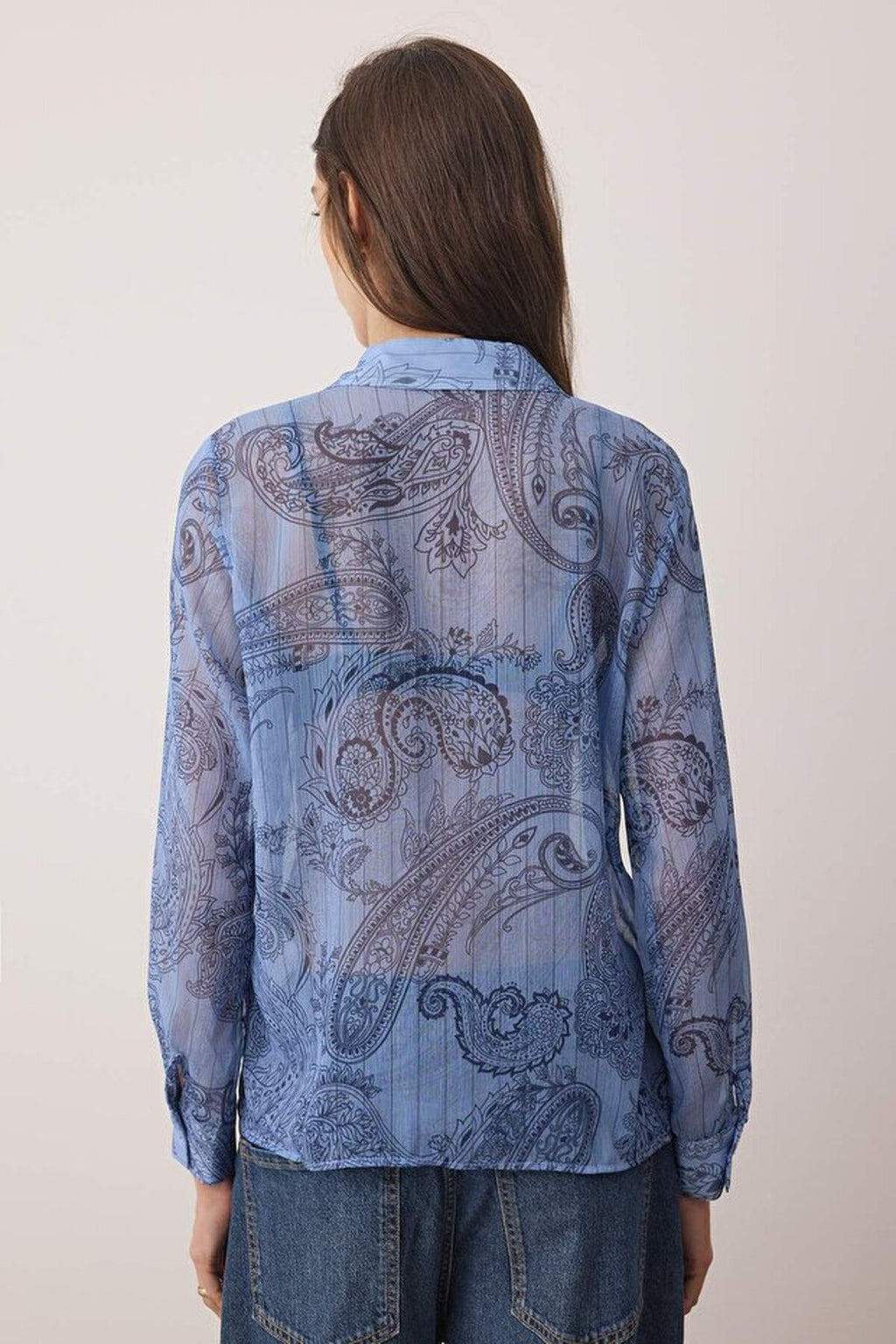 Patterned Unlined Chiffon Shirt