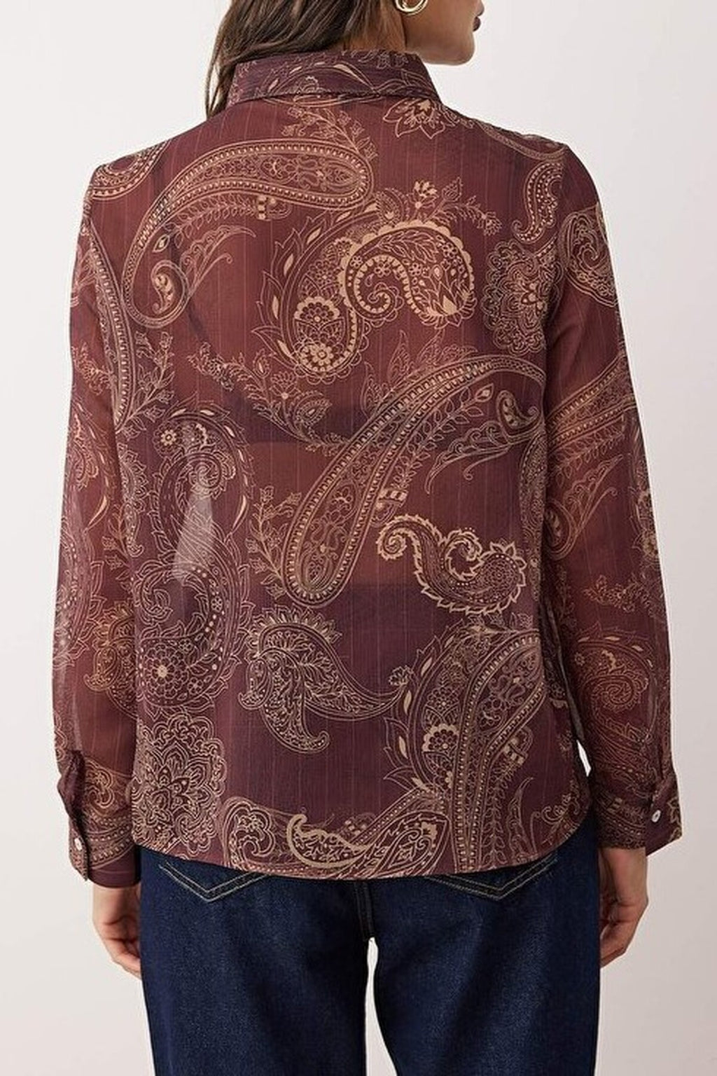 Patterned Unlined Chiffon Shirt