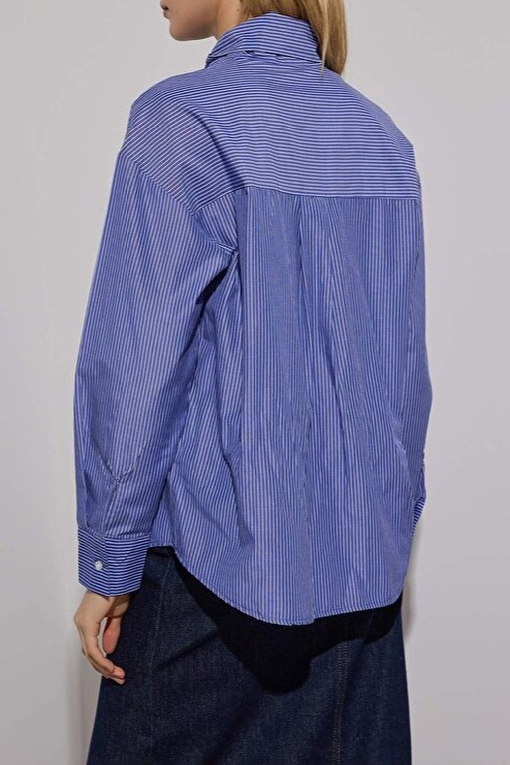 Striped Shirt with Scarf Tie