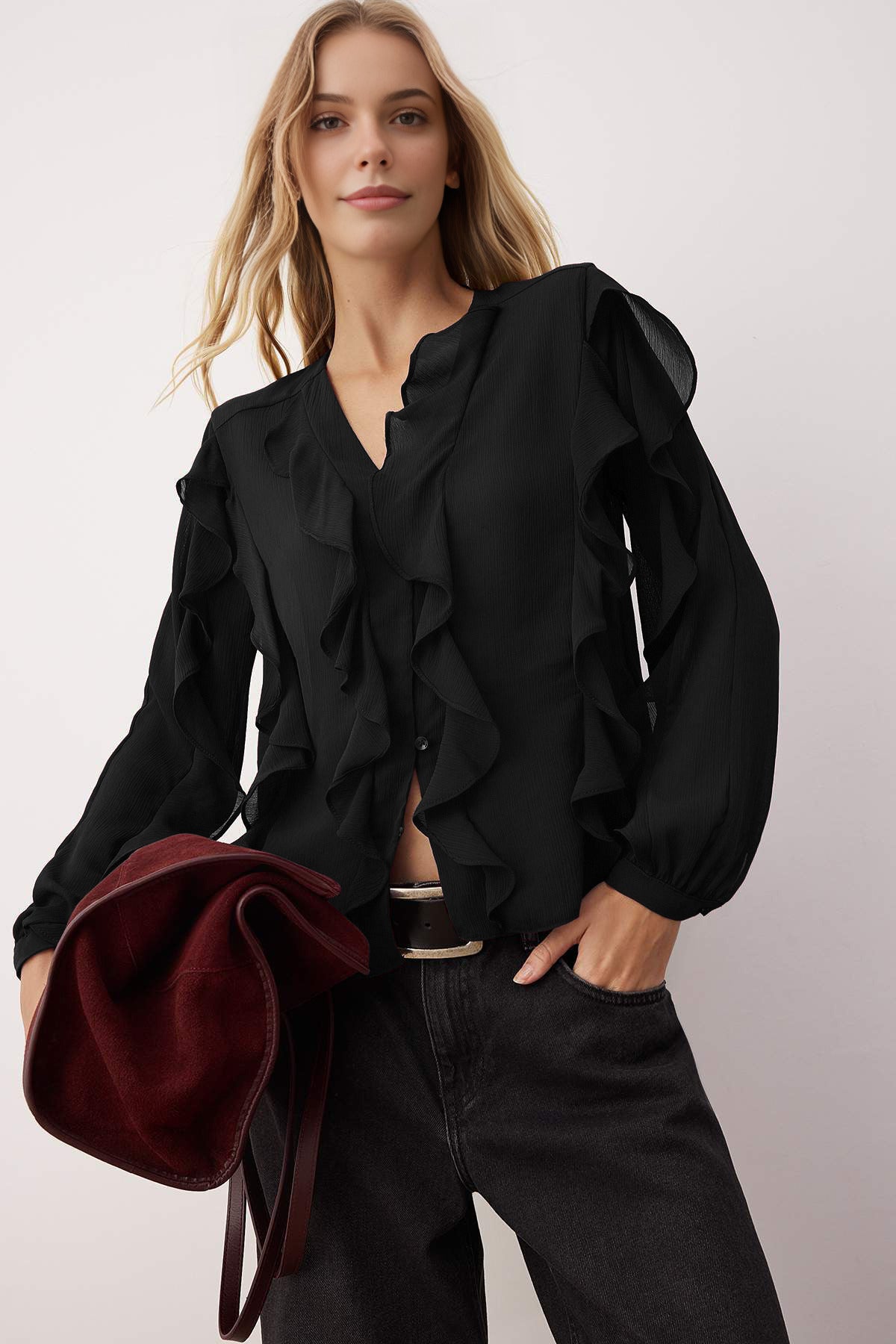 Ruffled Boho Shirt