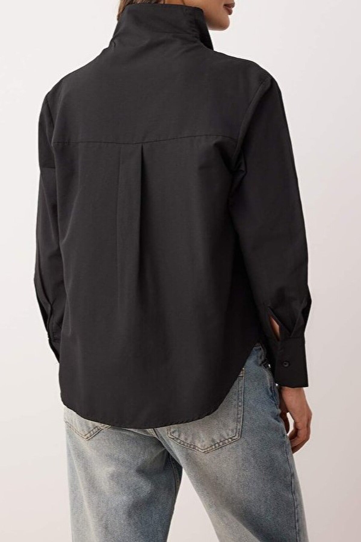 Collar Detail Off-Shoulder Shirt