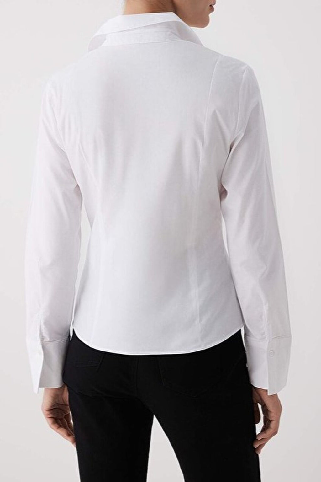 Waist-Fitting Cotton Woven Shirt