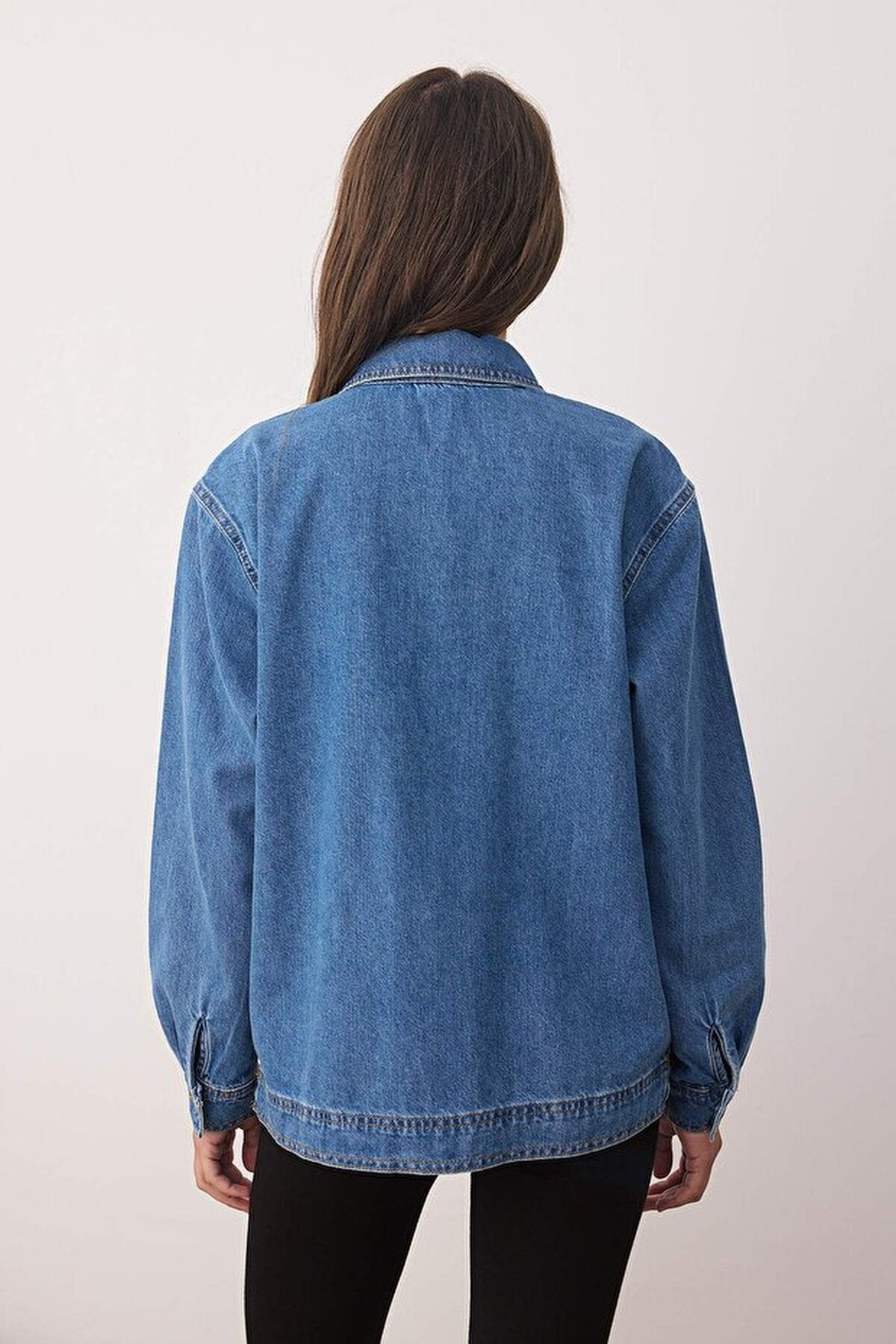 Denim Shirt with Zipper Detail