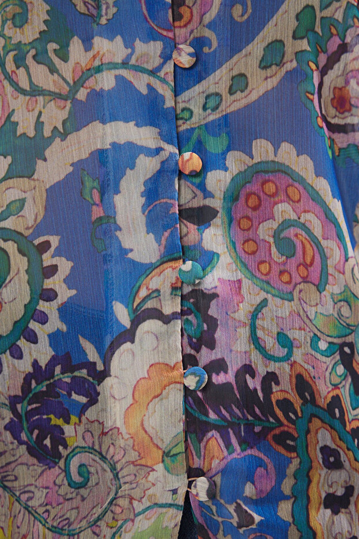 Oversize Patterned Chiffon Shirt
