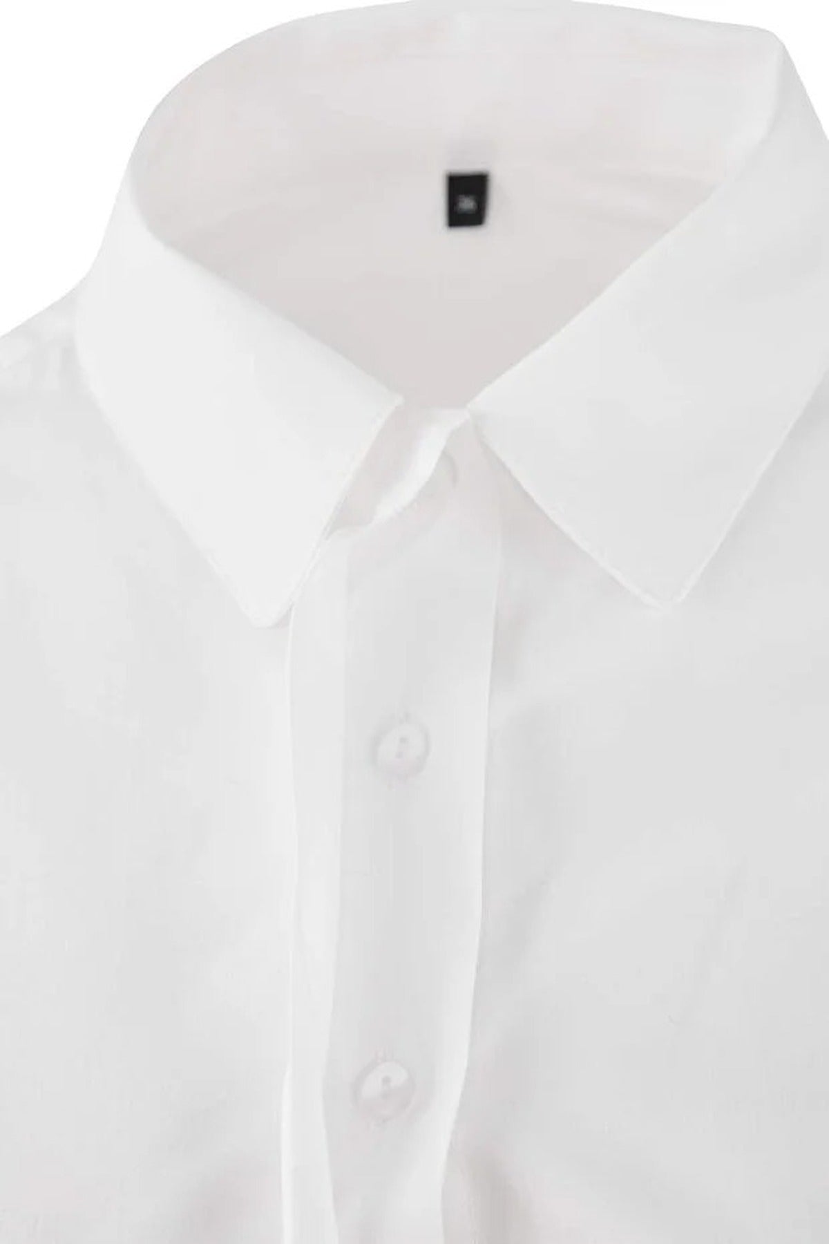Crop Cotton Poplin Shirt with Tie Detail