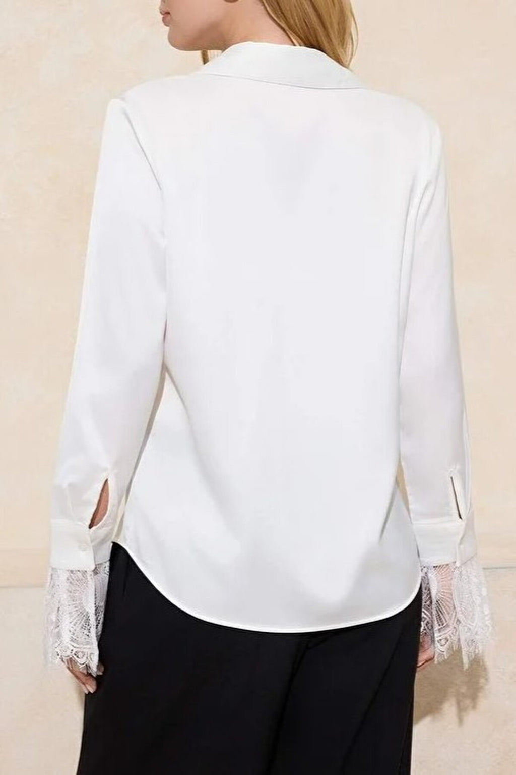 Lace Detail Satin Shirt