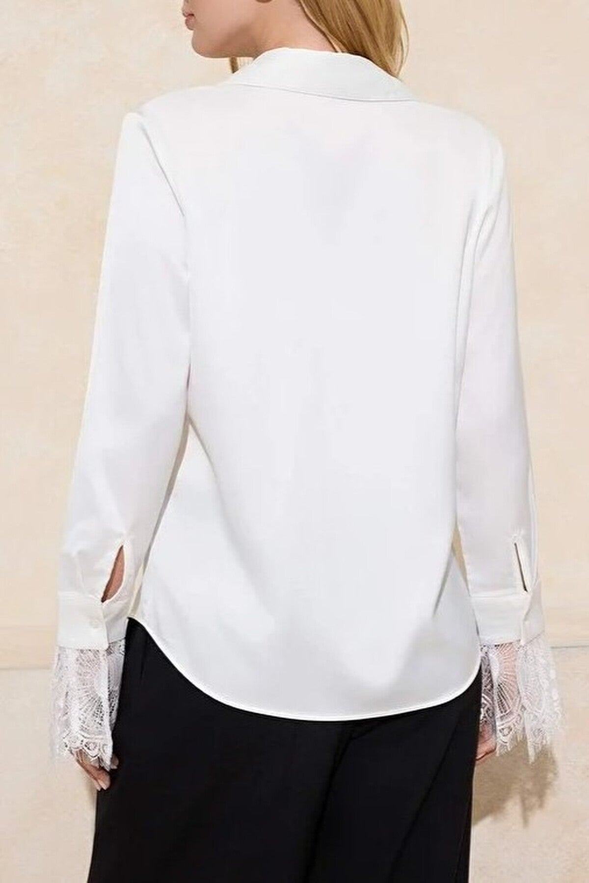 Lace Detail Satin Shirt