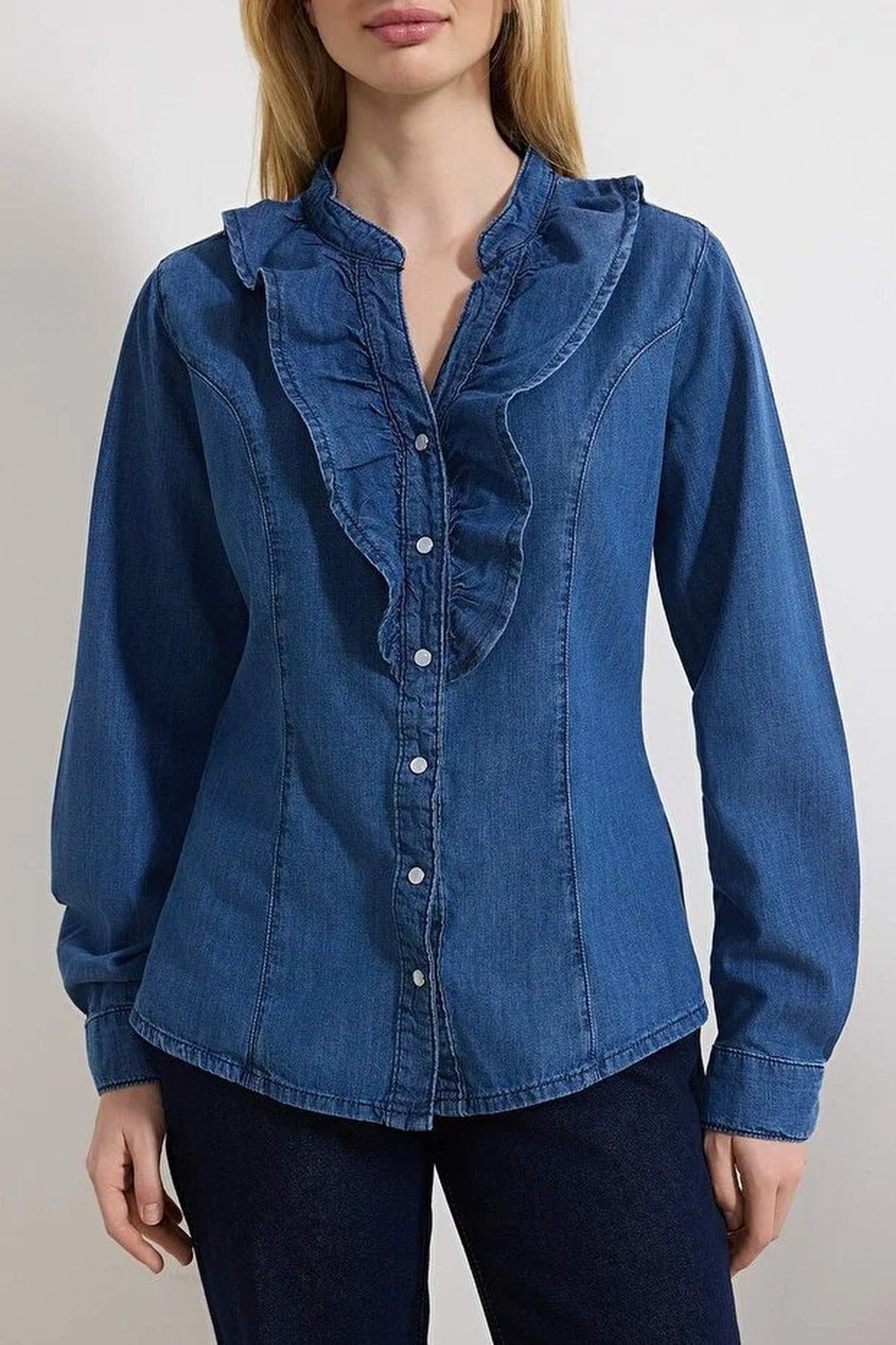 Baby Collar 100% Cotton Denim Shirt