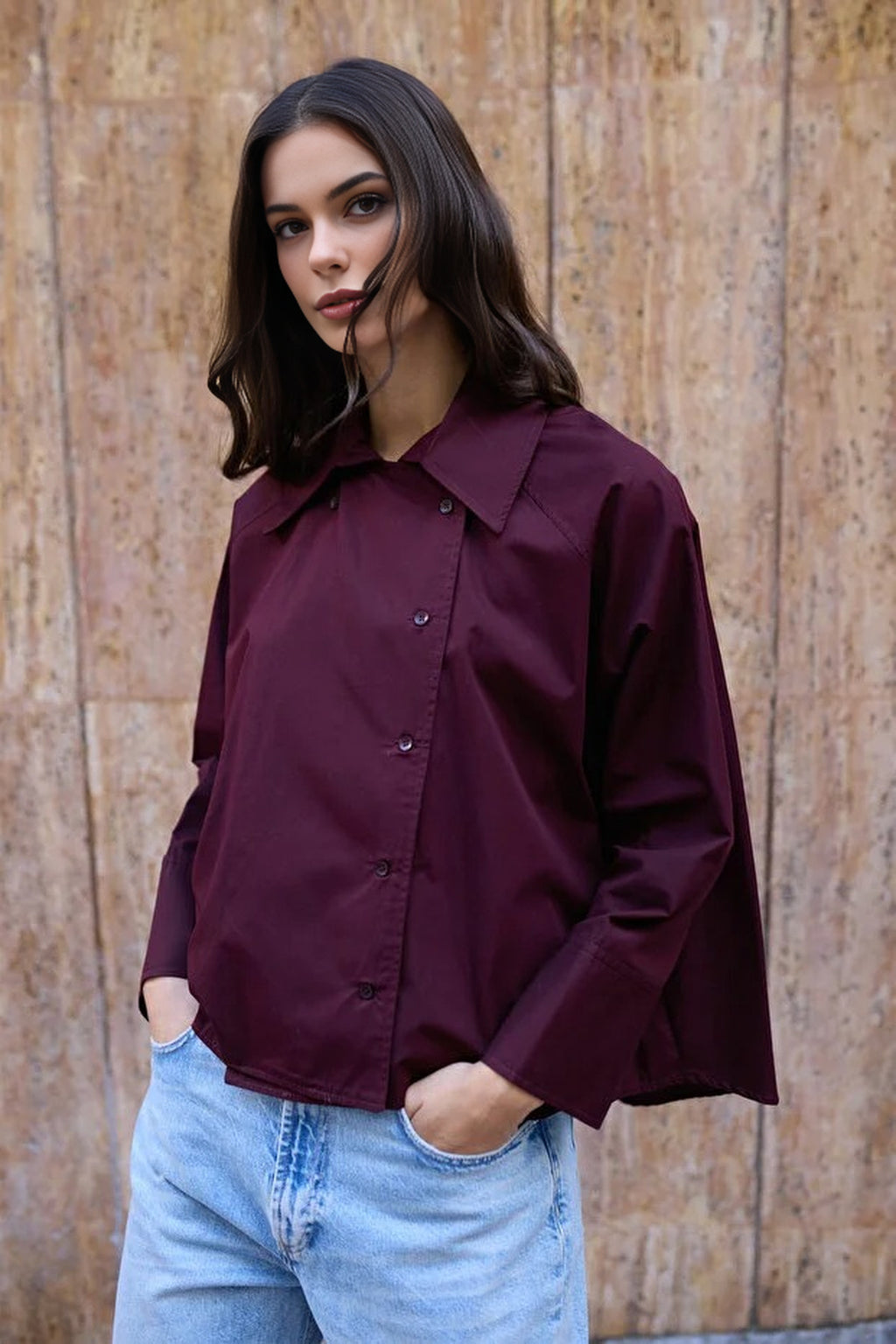 Closure Detail 100% Cotton Woven Shirt