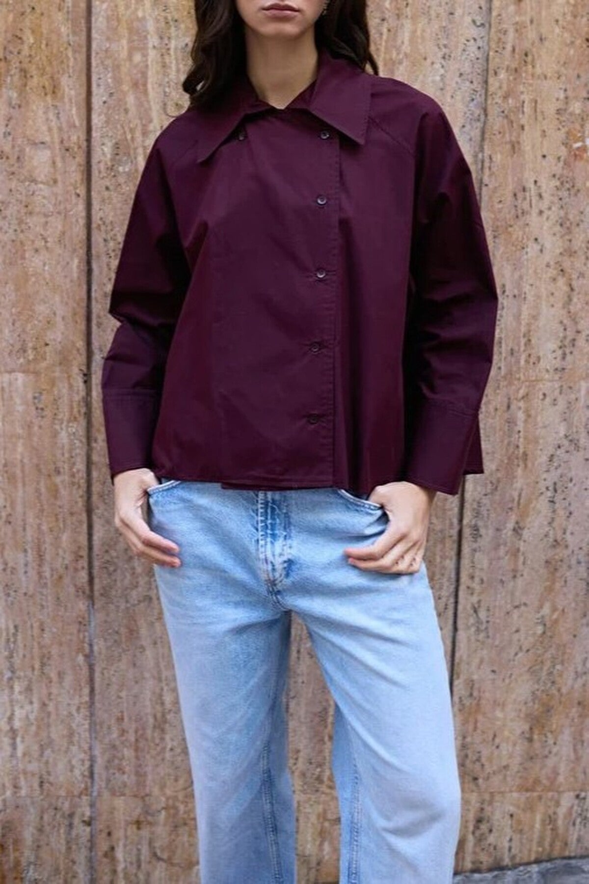 Closure Detail 100% Cotton Woven Shirt