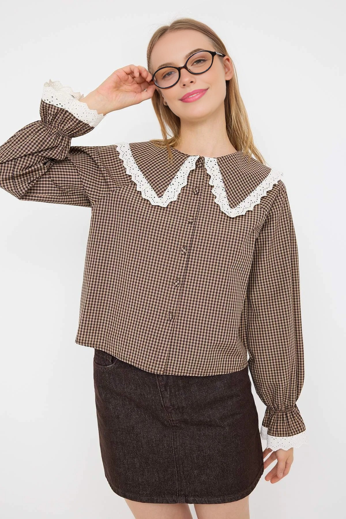 Gingham Lightweight Crop Shirt