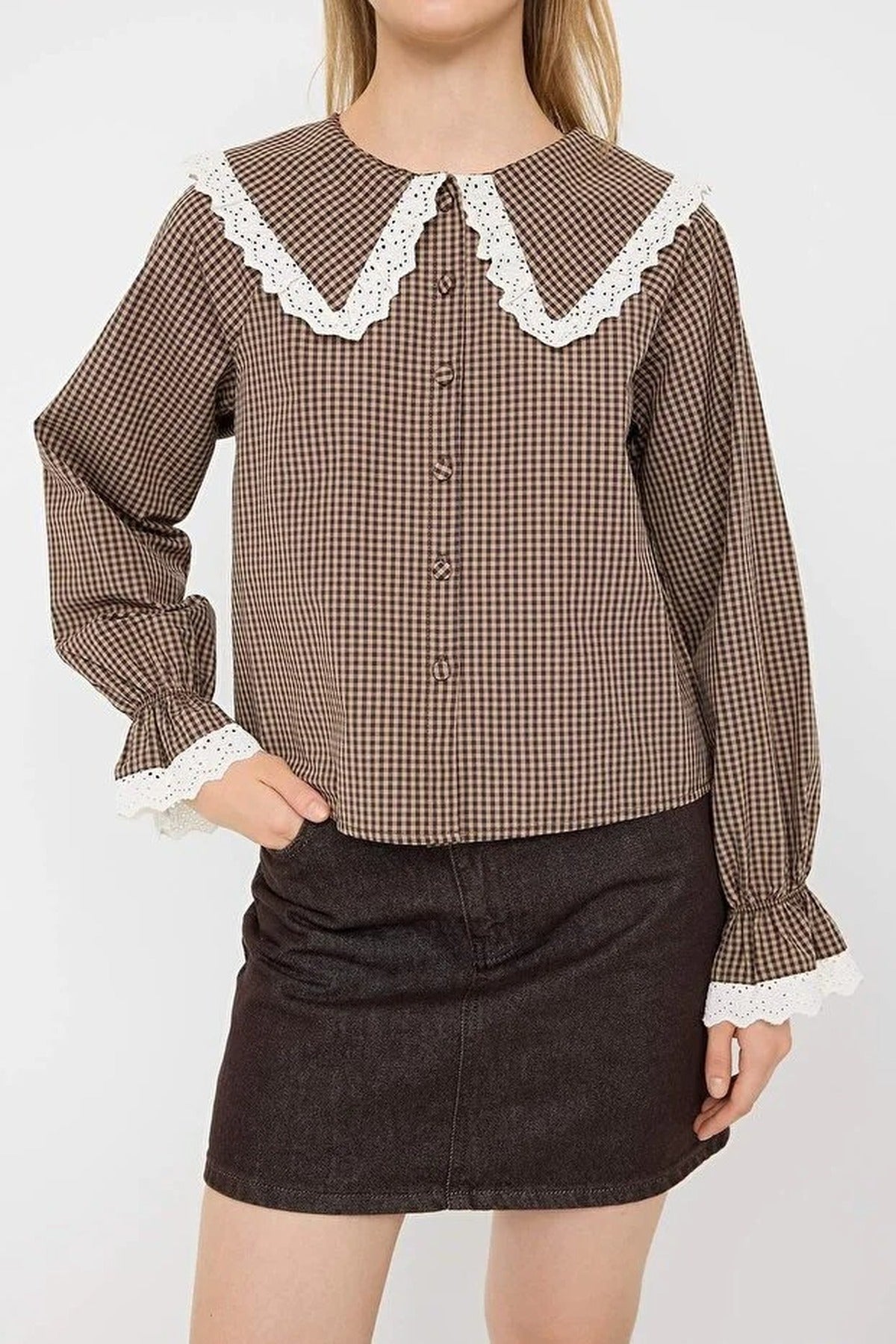 Gingham Lightweight Crop Shirt