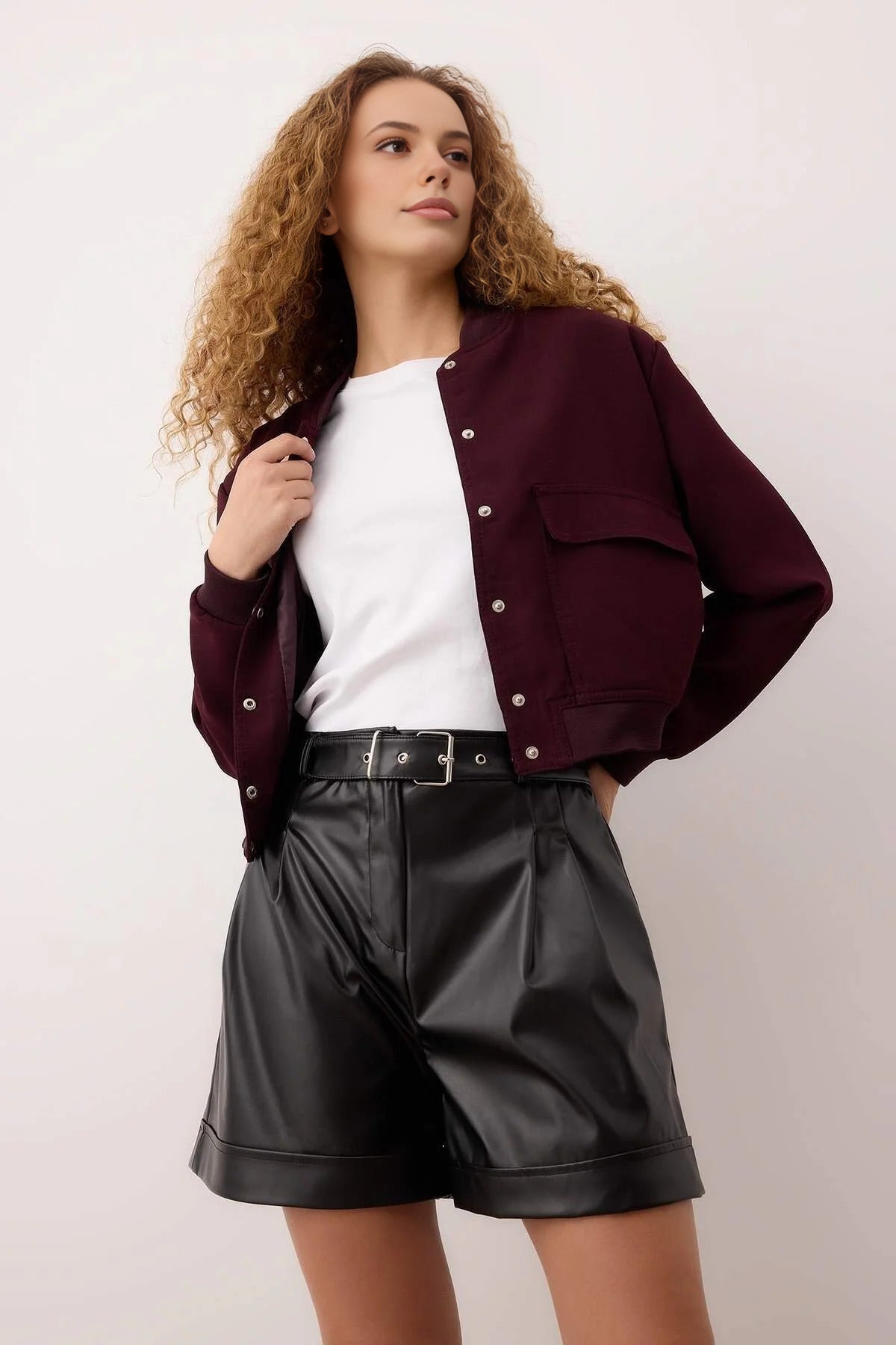 Belted Leather Short