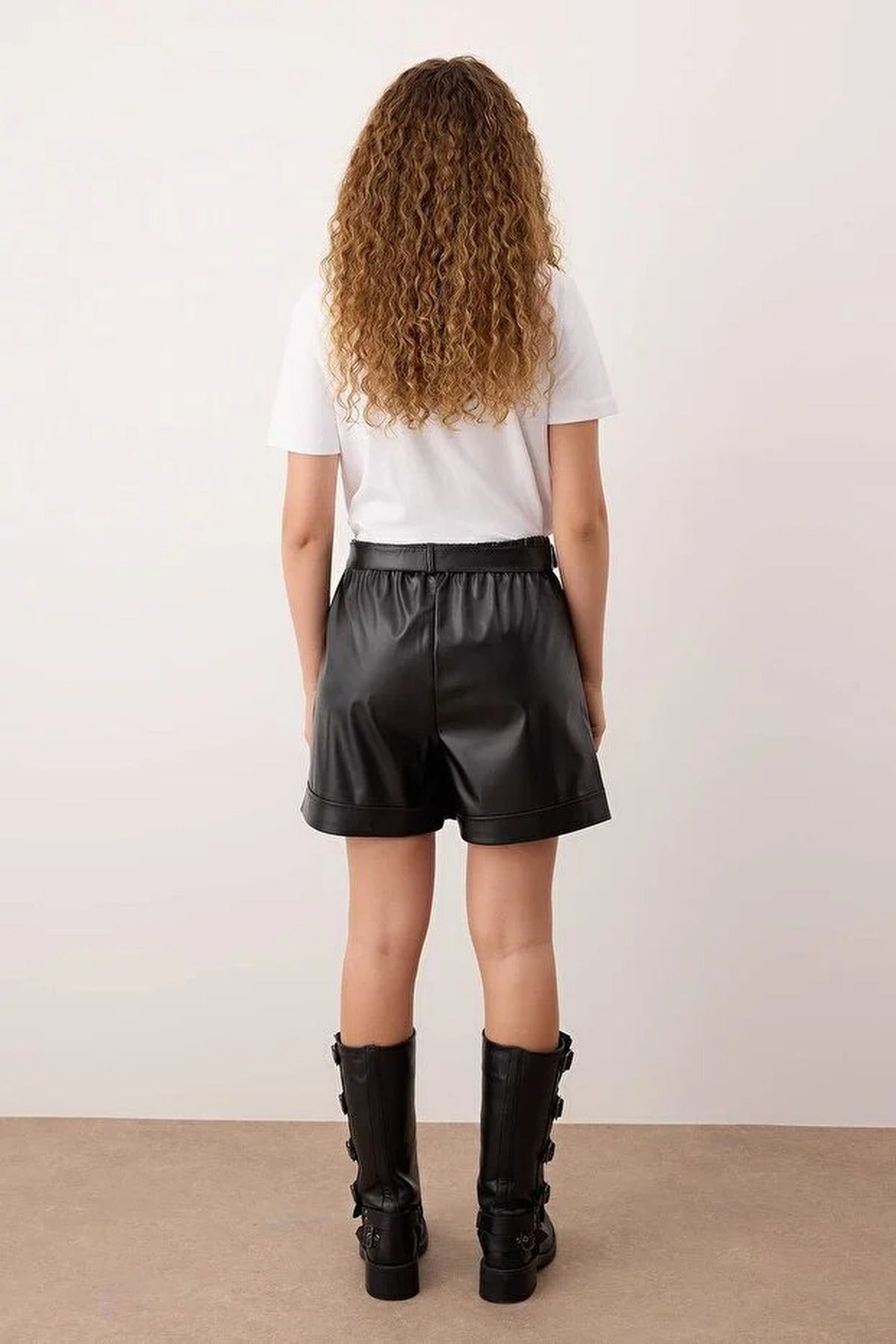 Belted Leather Short