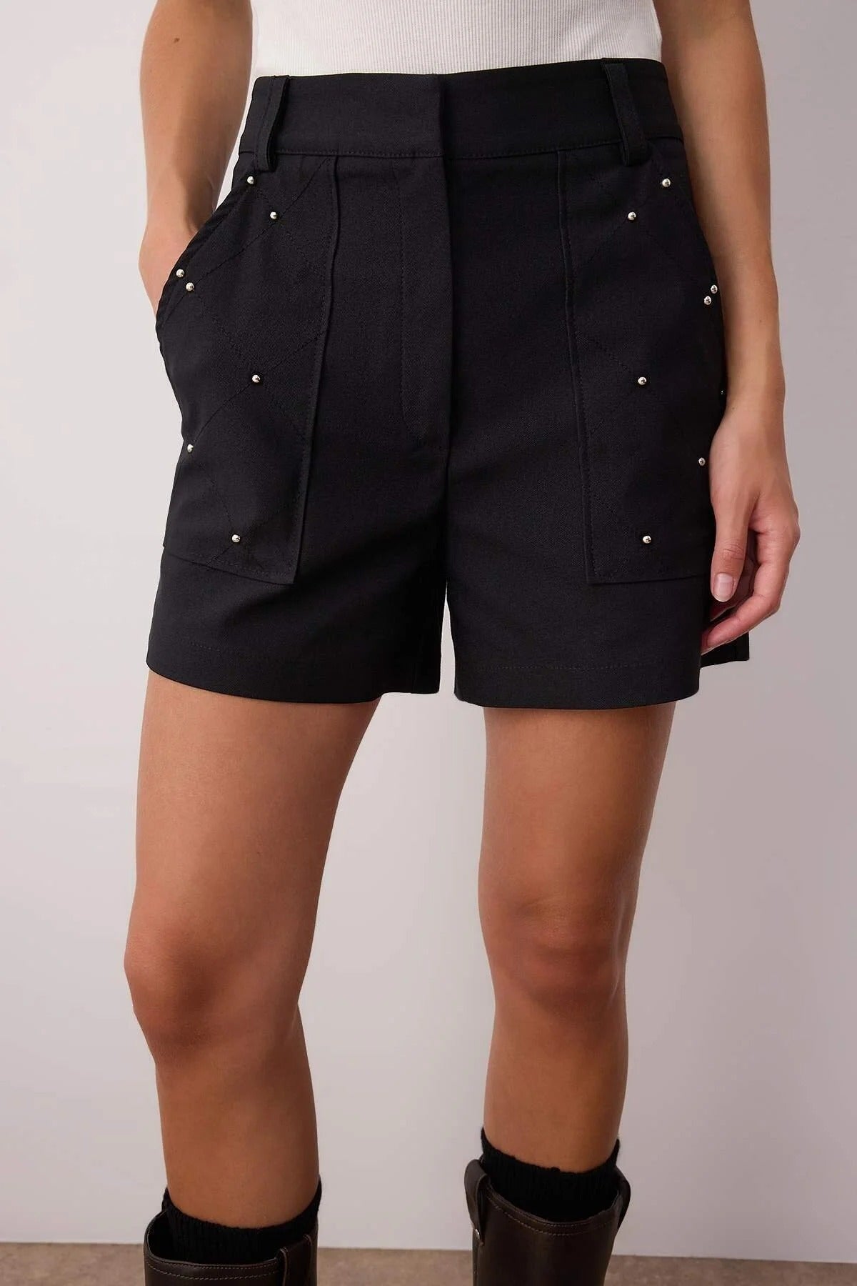 Cotton City Boy Shorts with Stone Detail