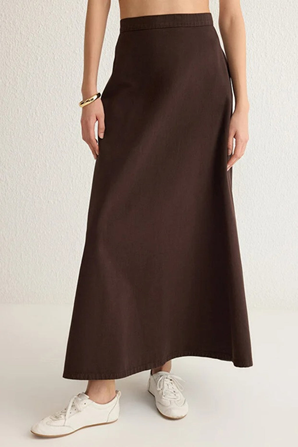 Flounced Maxi Denim Skirt