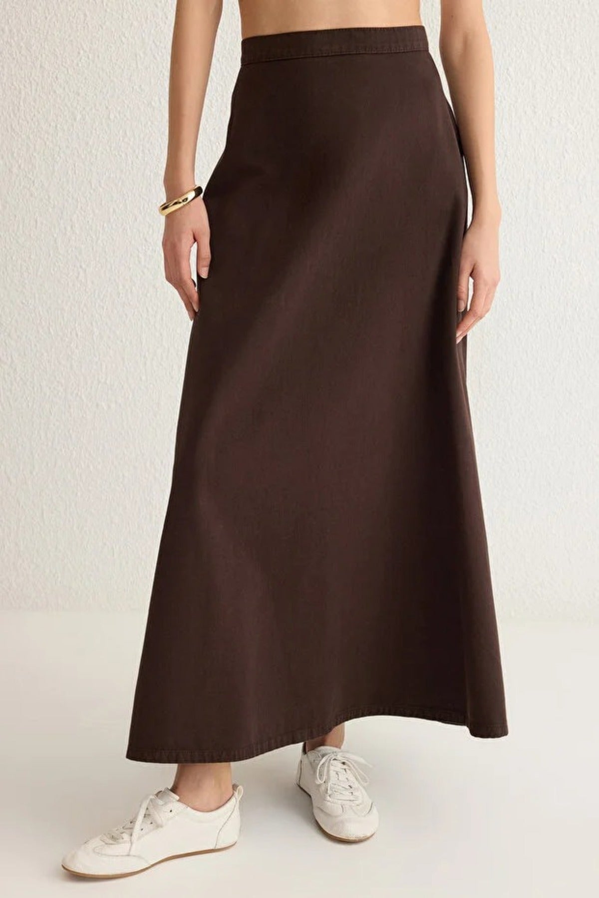 Flounced Maxi Denim Skirt