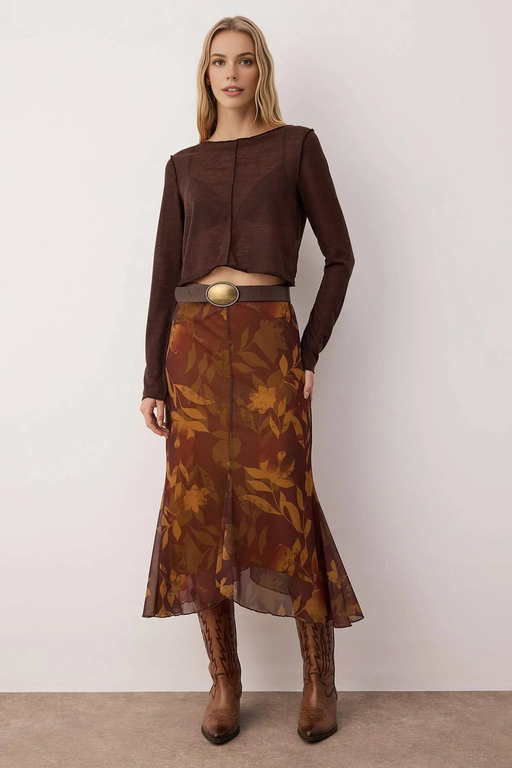 Tulle Stretch Knit Skirt