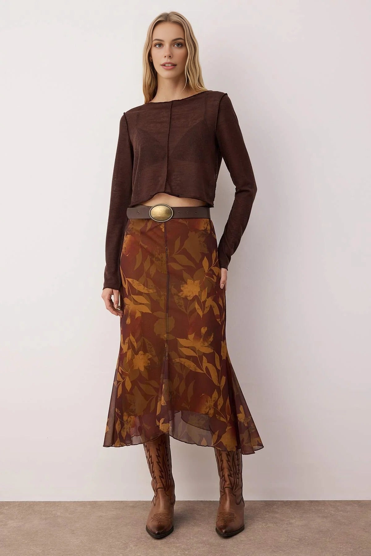 Tulle Stretch Knit Skirt