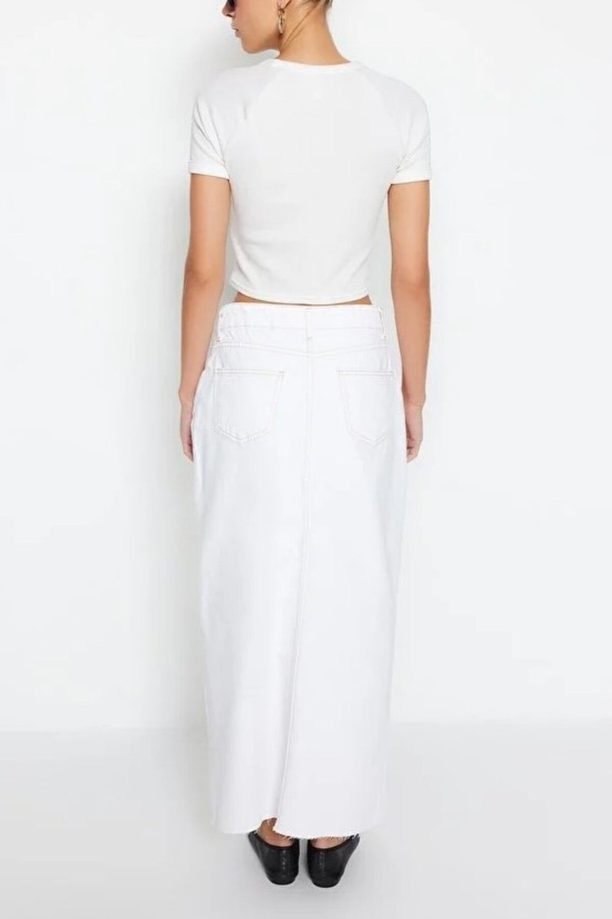 Slit Maxi Denim Skirt