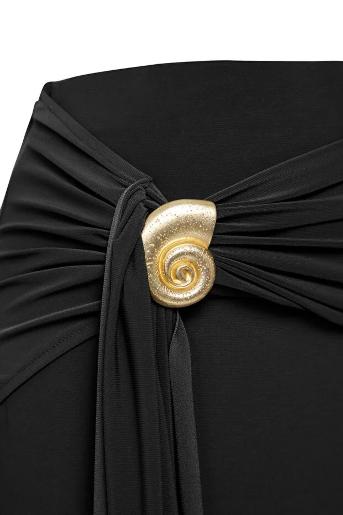 Knit Long Skirt with Accessory Detail