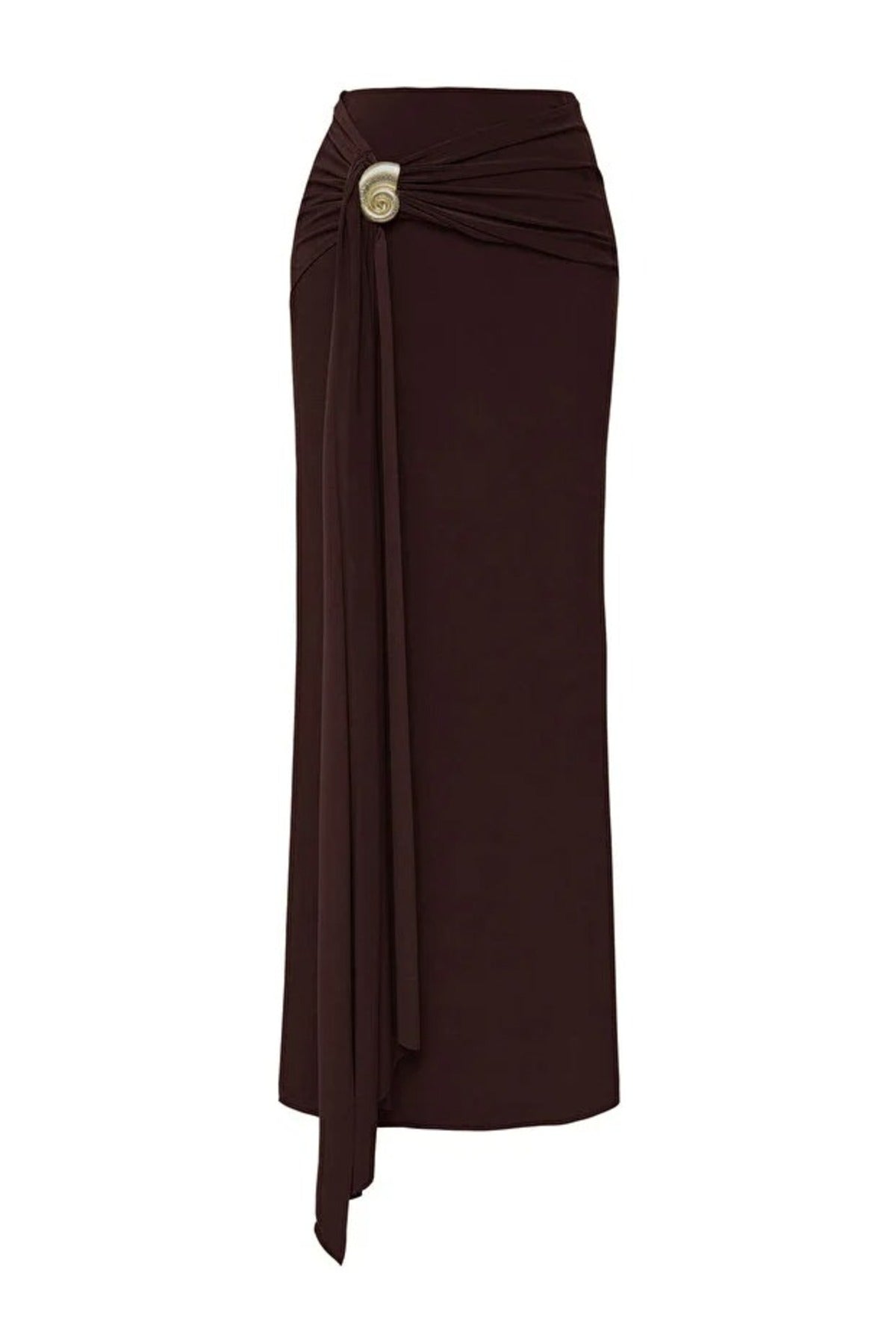 Knit Long Skirt with Accessory Detail