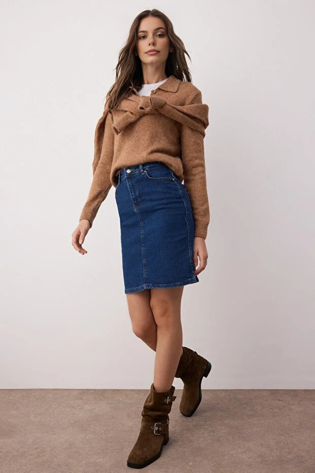 High Waist Mini Denim Skirt