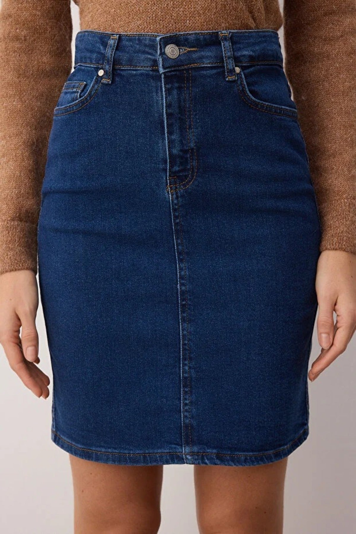 High Waist Mini Denim Skirt