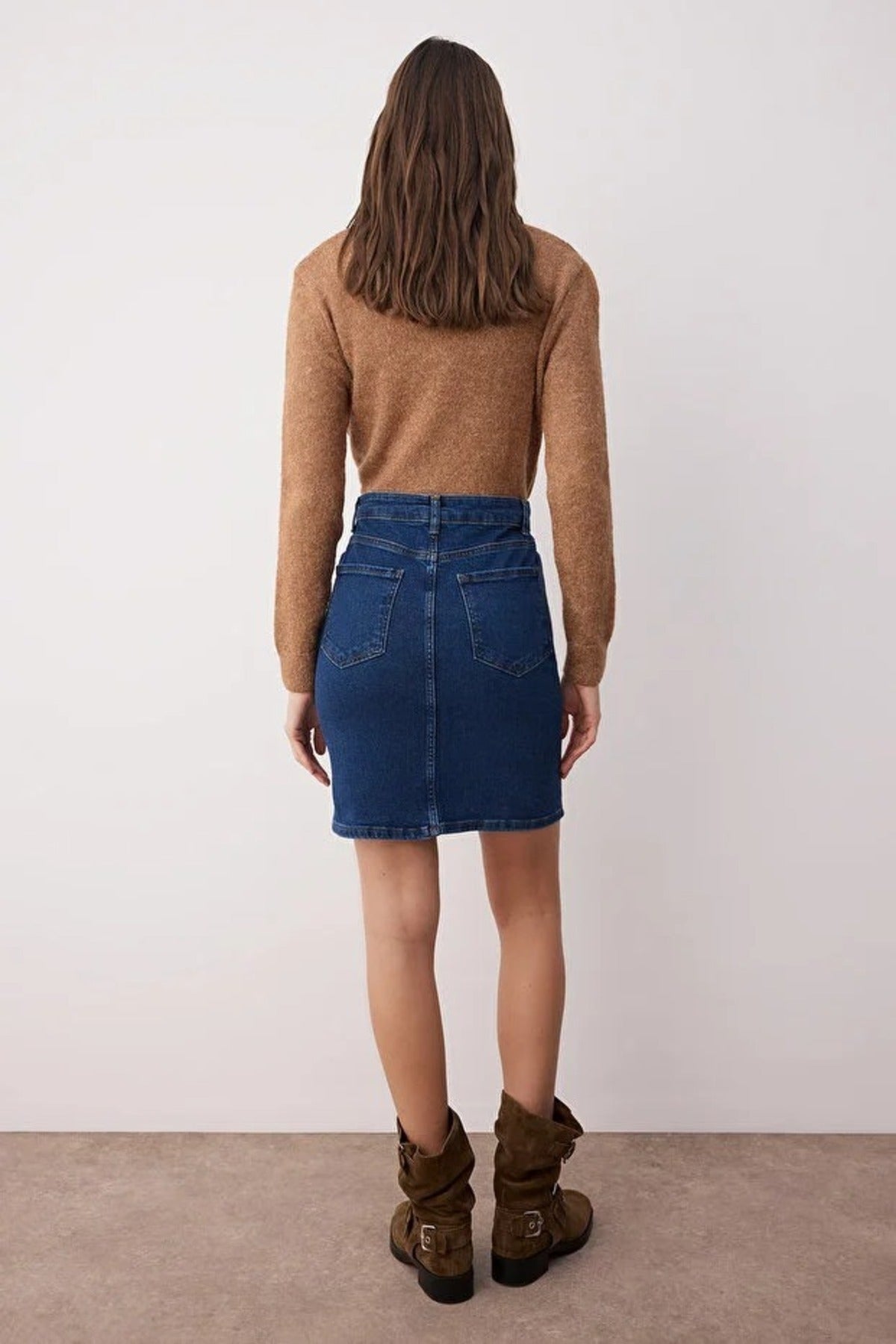 High Waist Mini Denim Skirt