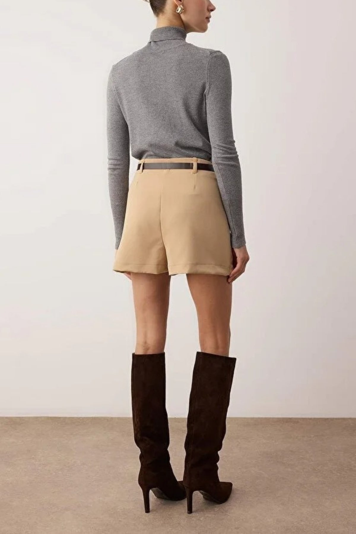 Belted Mini Short Skirt