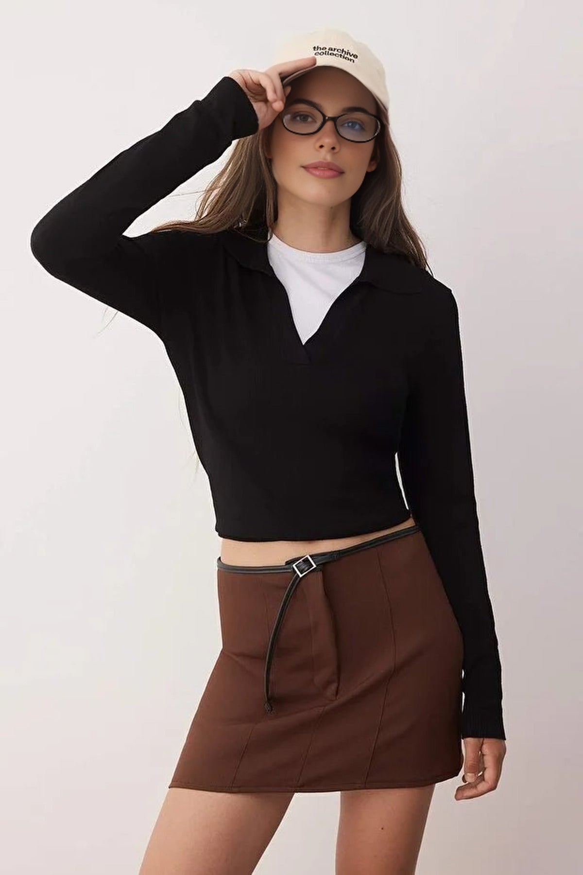 Belted Mini Short Skirt
