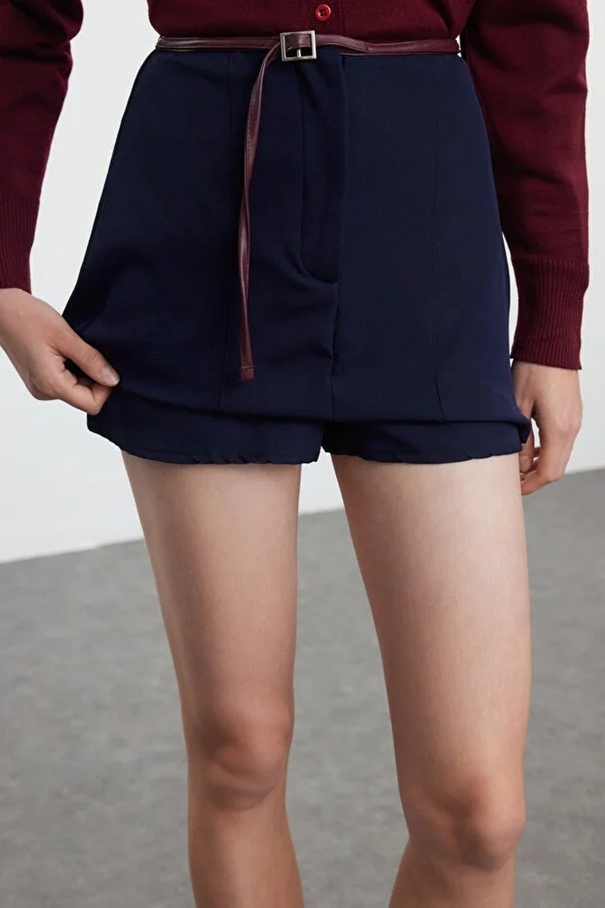 Belted Mini Short Skirt
