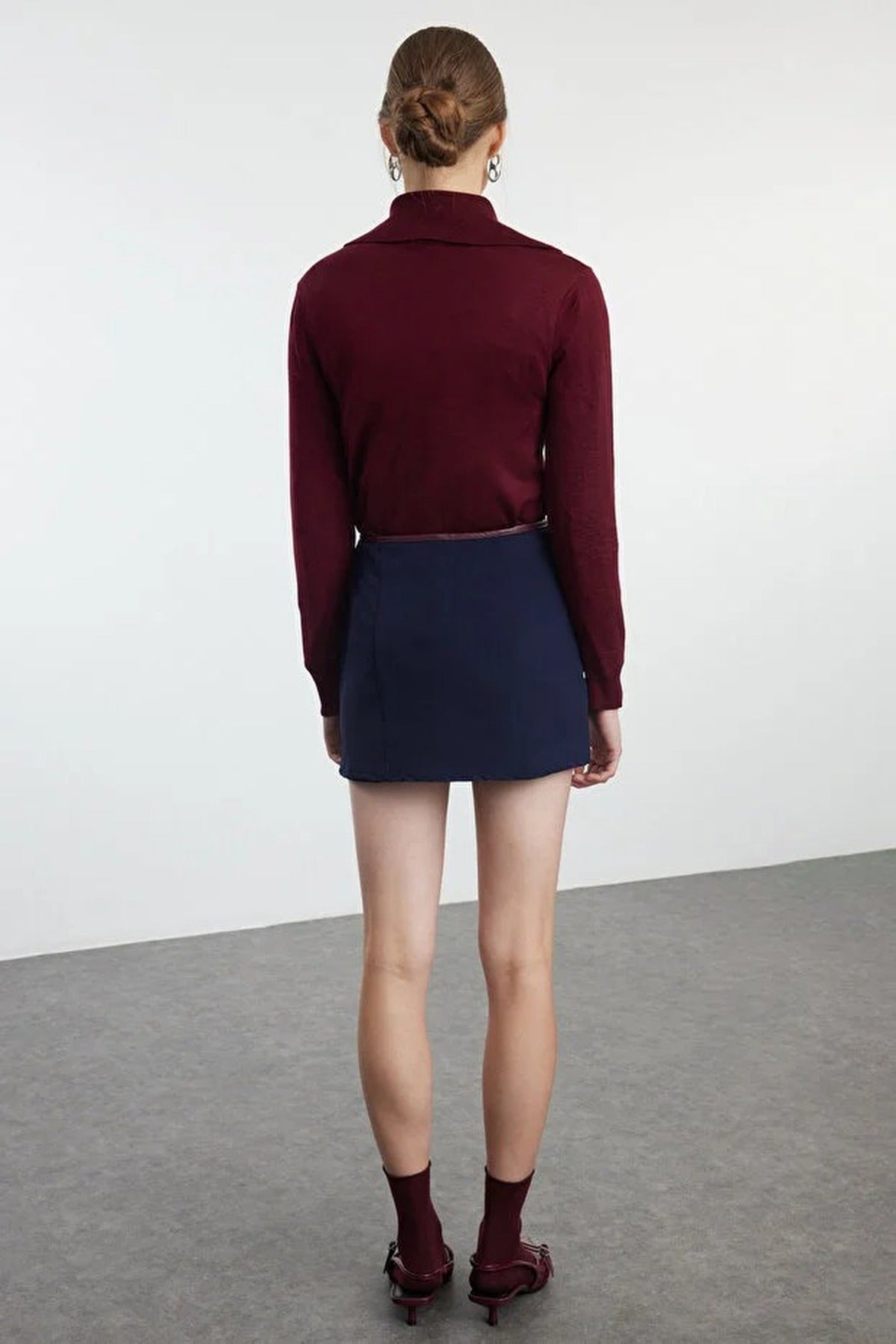 Belted Mini Short Skirt