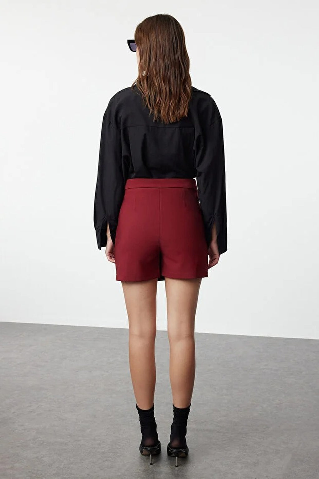 Double-Breasted Woven Short Skirt