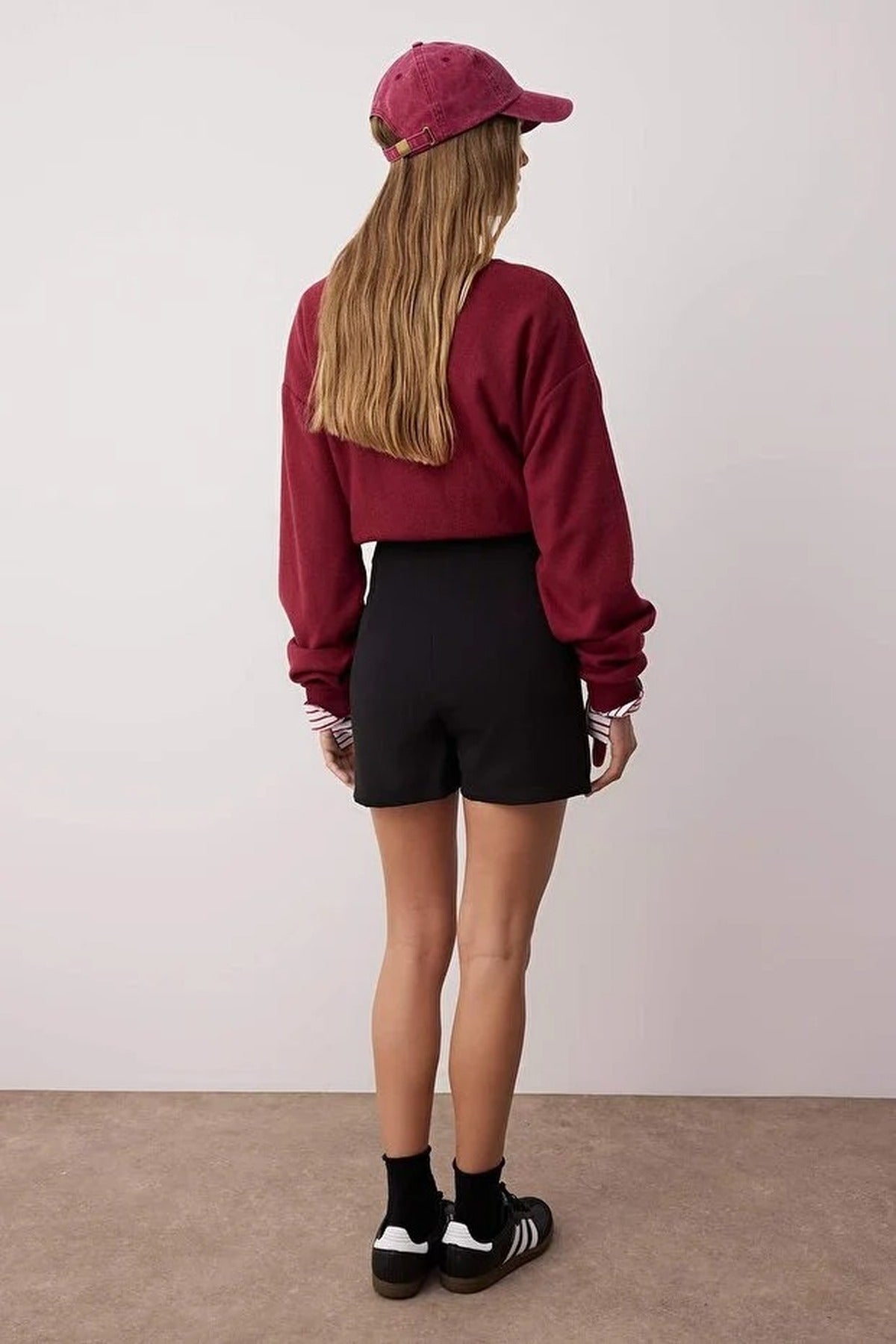 Woven Short Skirt with Tie and Eyelet Detail