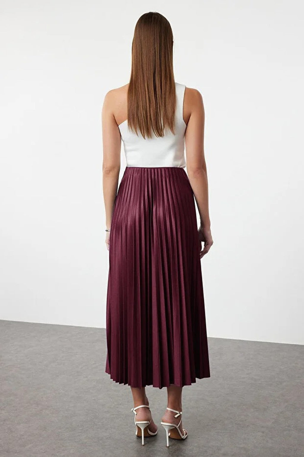 Pleated Maxi Stretch Knit Skirt