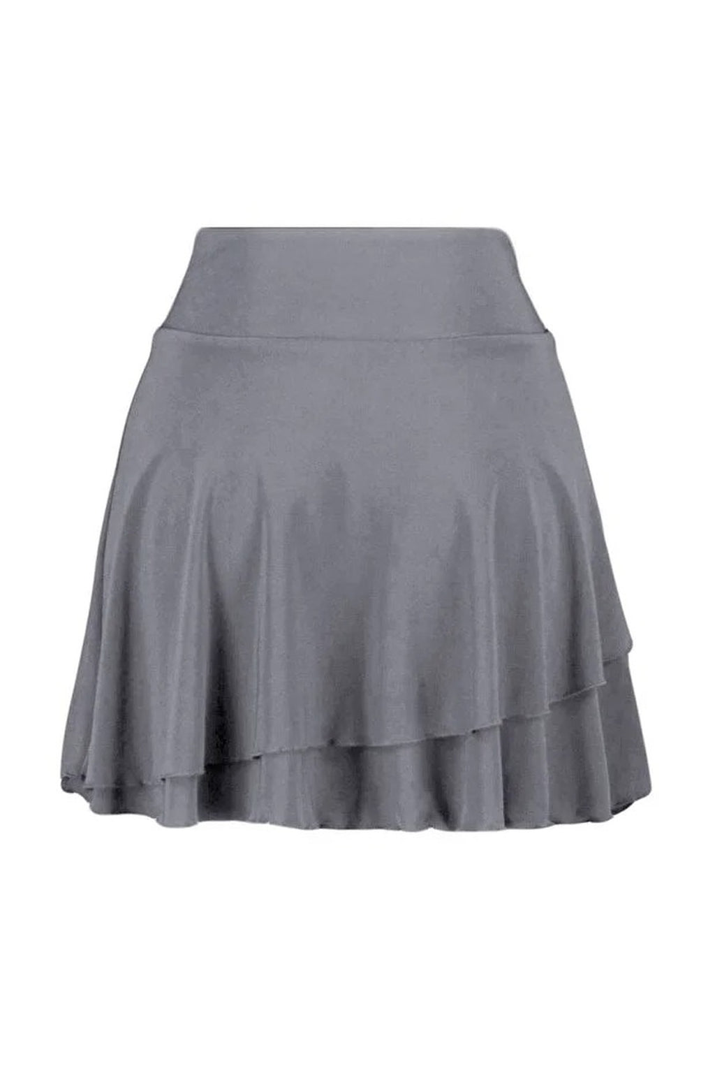 Flounced Mini Stretch Knit Skirt with Ruffle Detail
