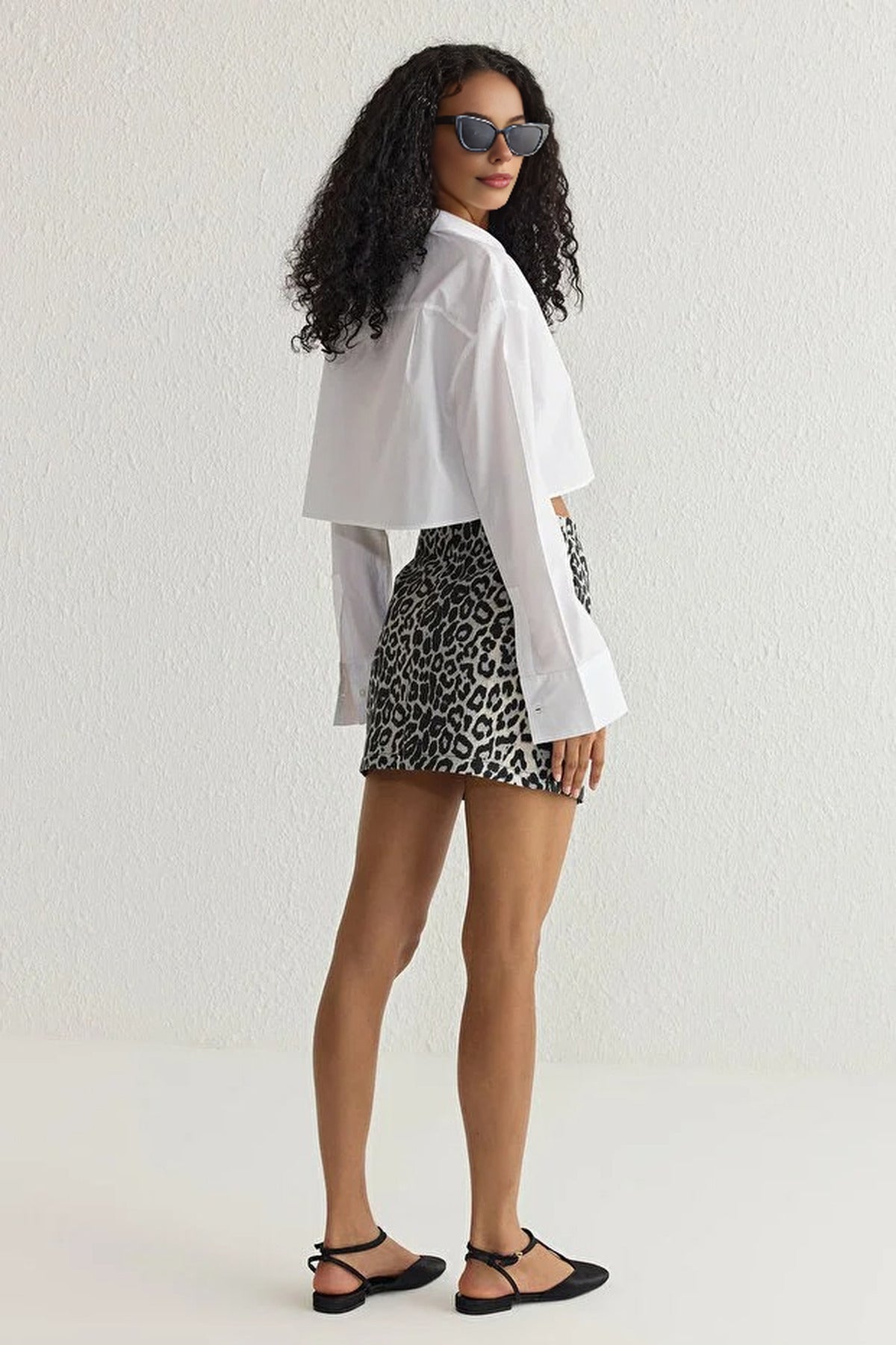 Leopard Print Mini Woven Skirt