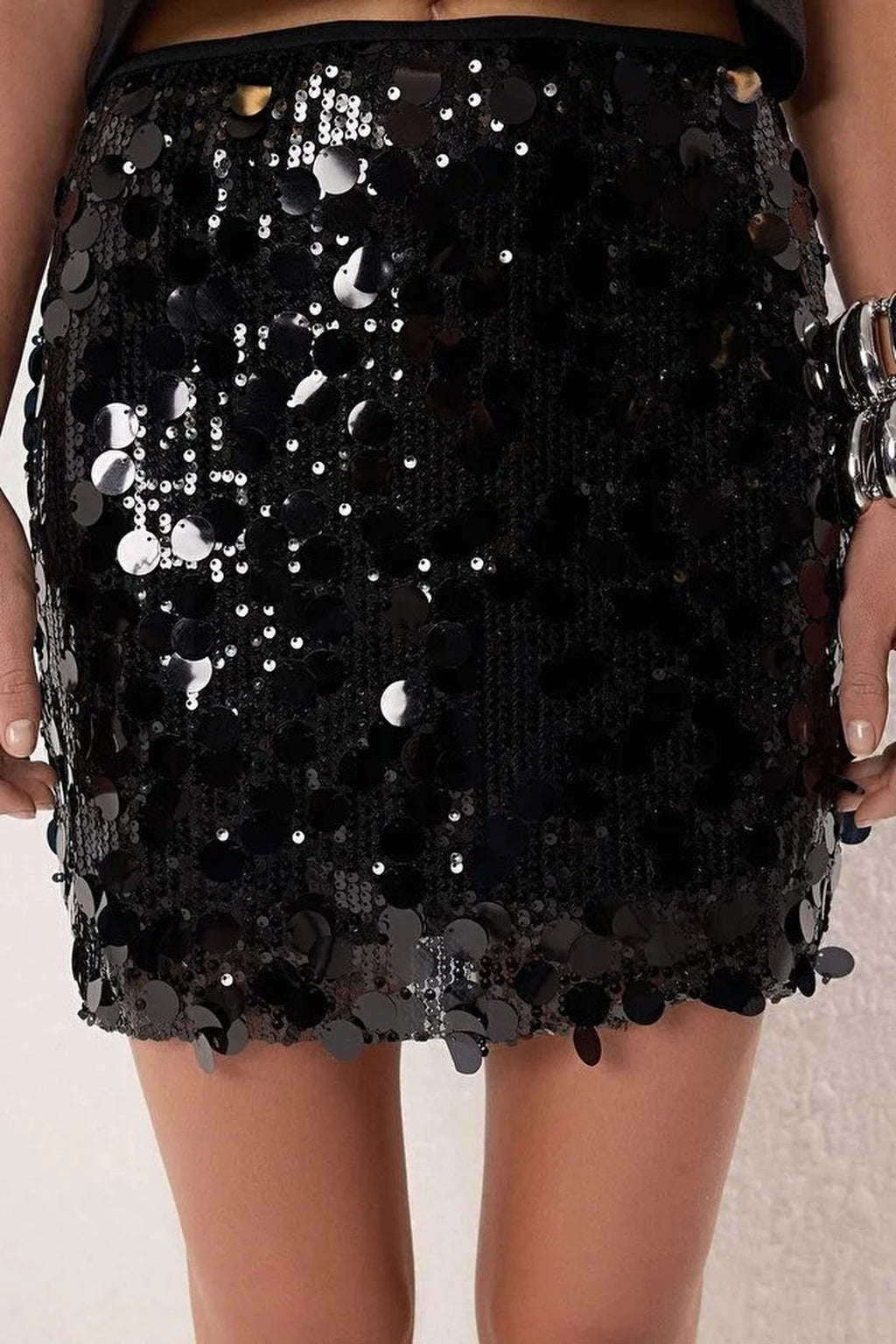 Glittery Sequin Chic Mini Skirt