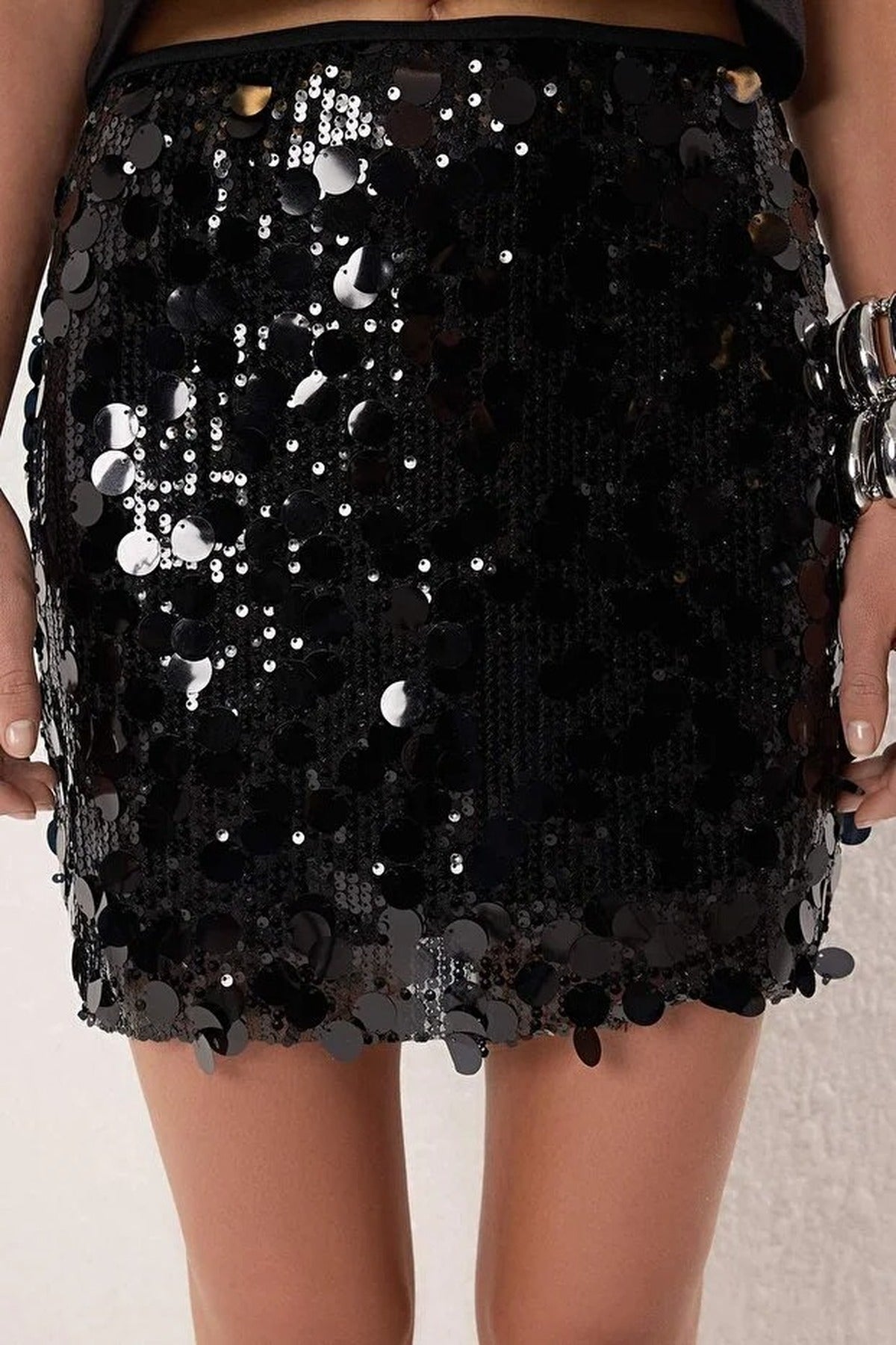 Glittery Sequin Chic Mini Skirt