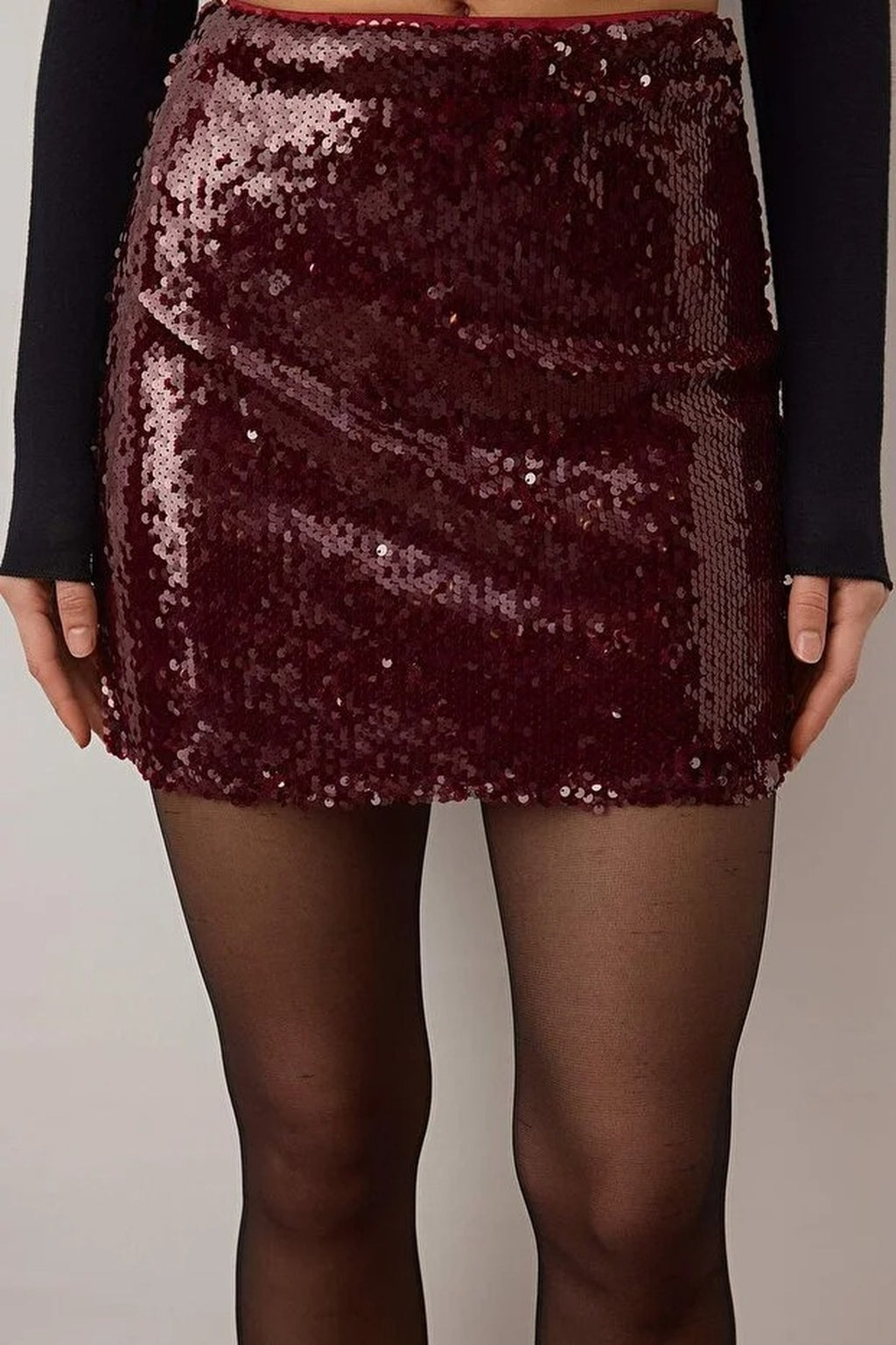 Super Mini Knit Sequin Party Skirt