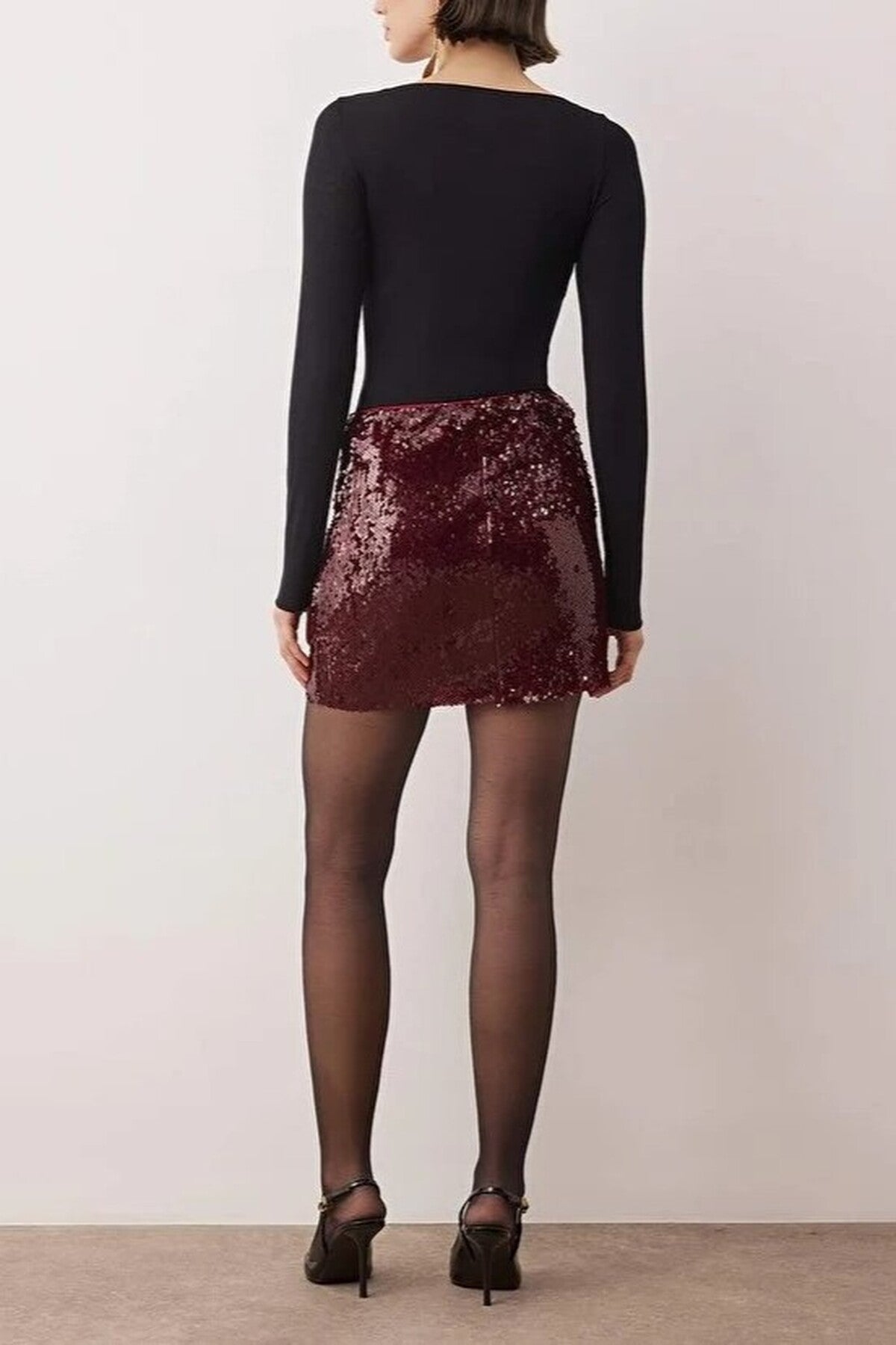 Super Mini Knit Sequin Party Skirt
