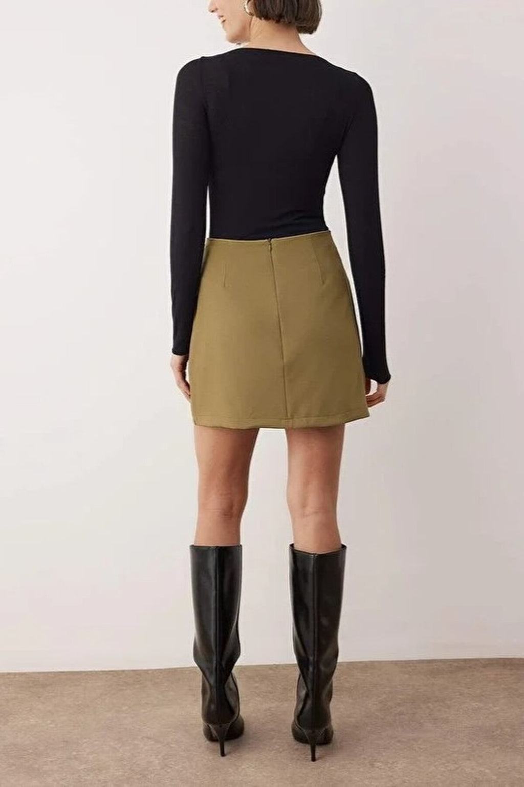 A-line Mini Woven Skirt with Closure Detail