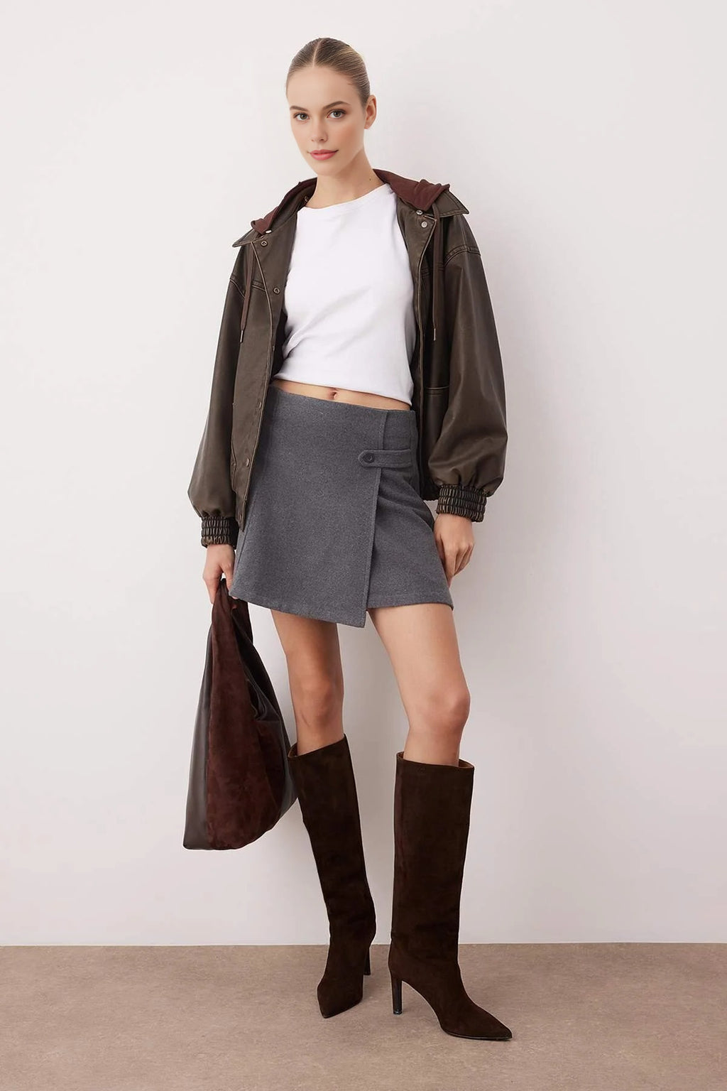 Woven Cashmere Mini Skirt