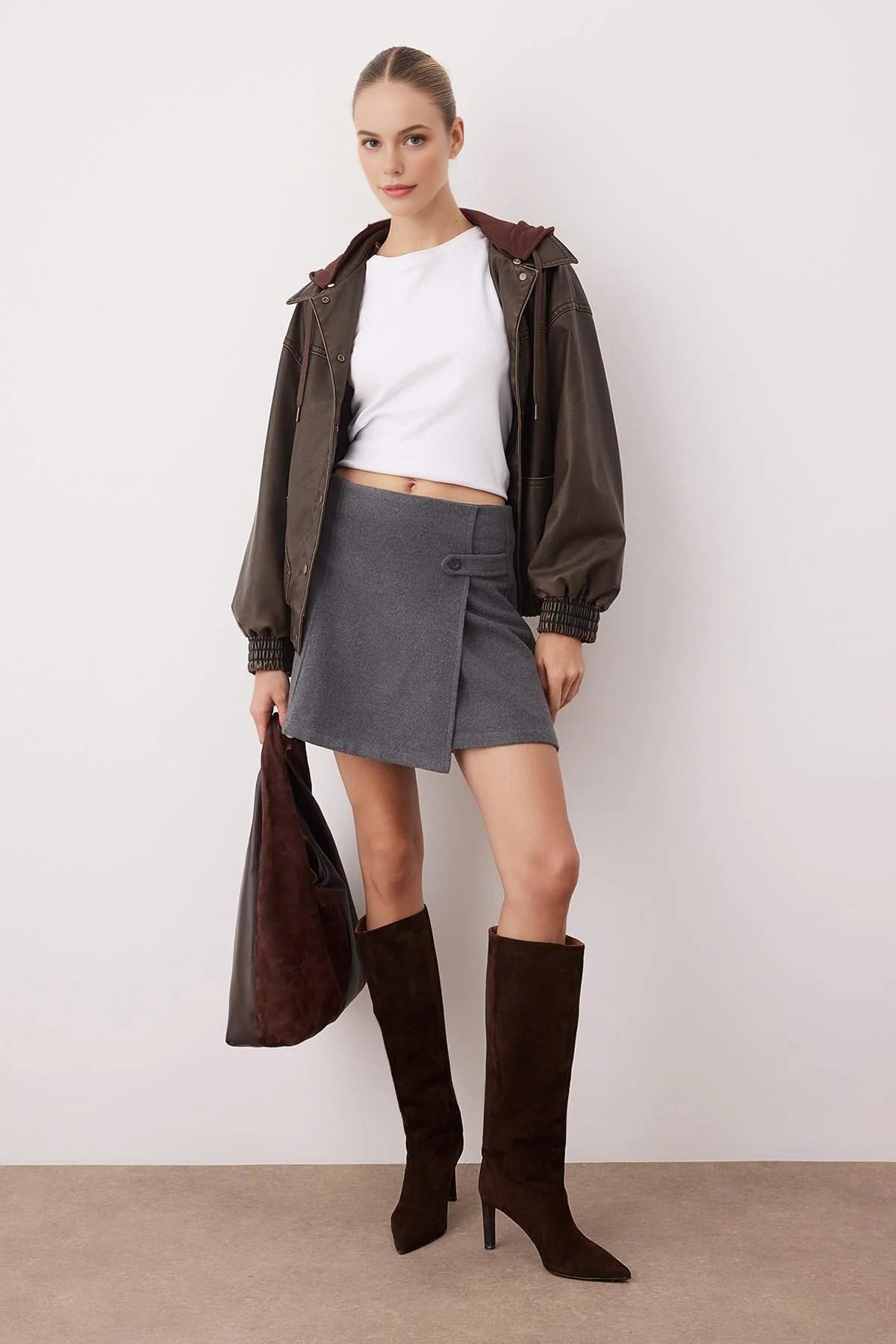 Woven Cashmere Mini Skirt