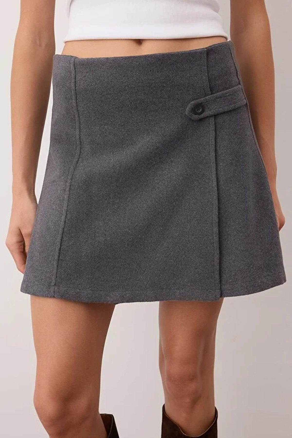 Woven Cashmere Mini Skirt